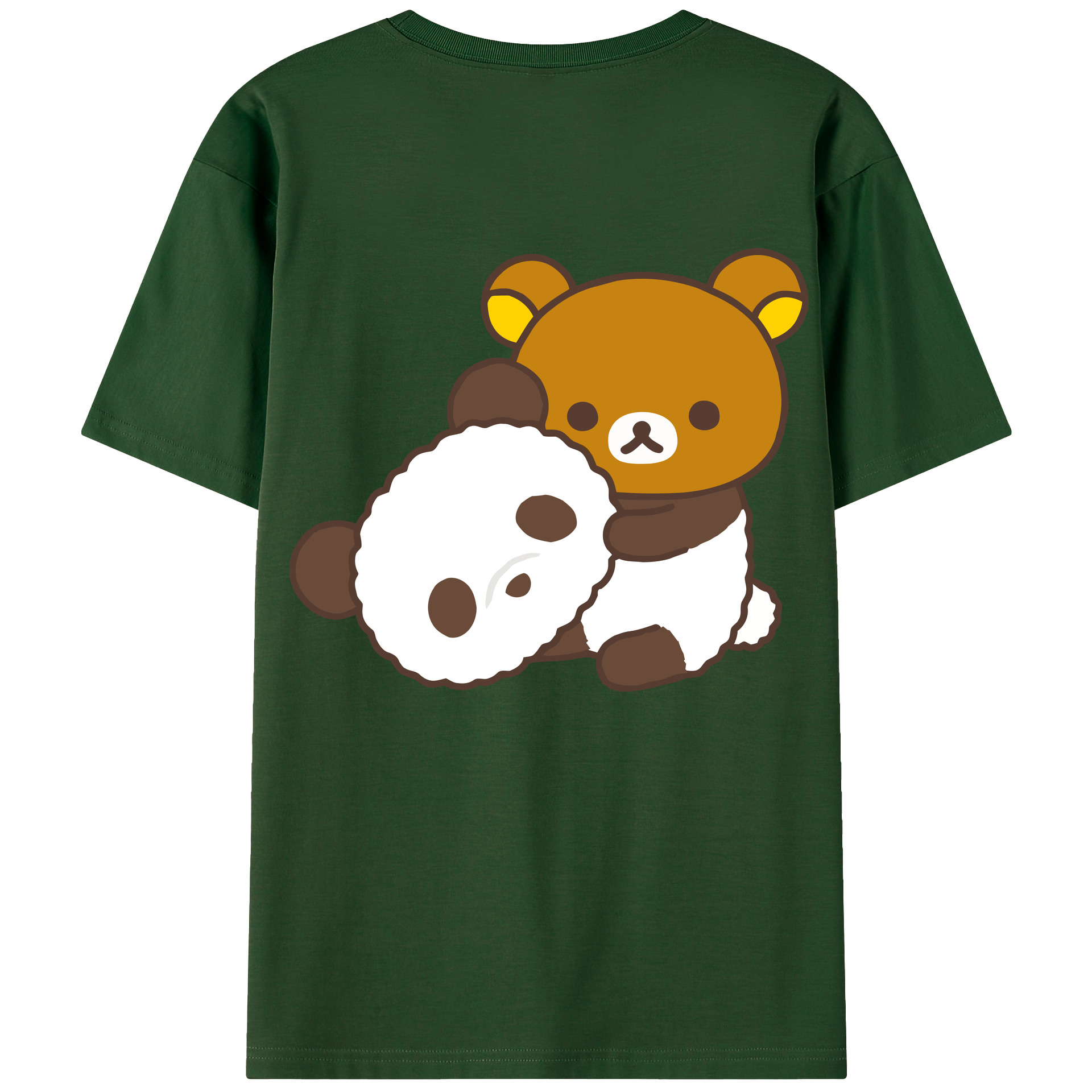 （画像用） リラックマ リラックマ キイロイトリ Rilakkuma Korilakkuma Kiiroitori 綿100％半袖Tシャツ（背面プリント）